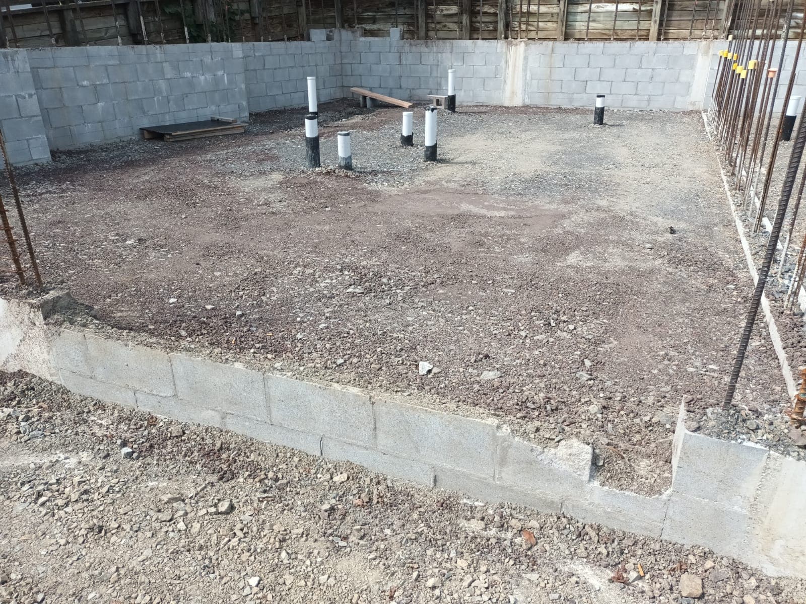 Concrete block foundation walls around a prepared building platform - Ambient Civil Auckland