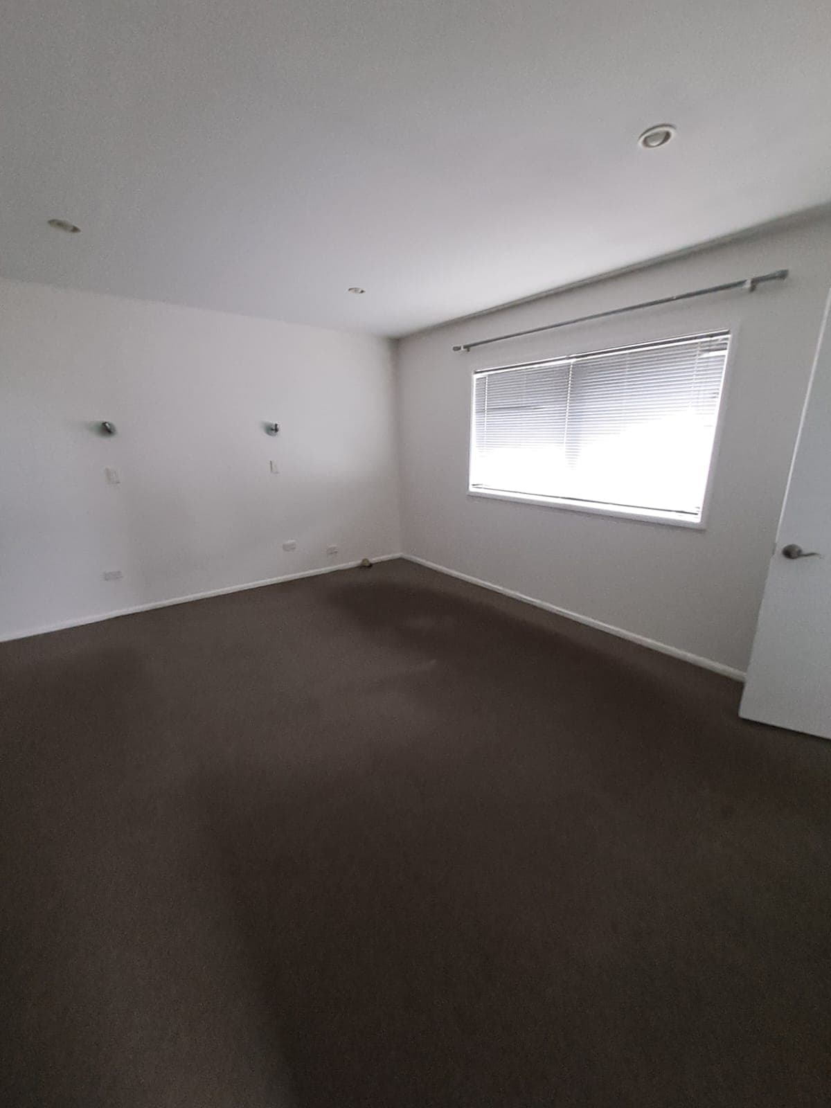 Empty freshly painted bedroom with white walls and brown carpet - Ambient Civil Auckland